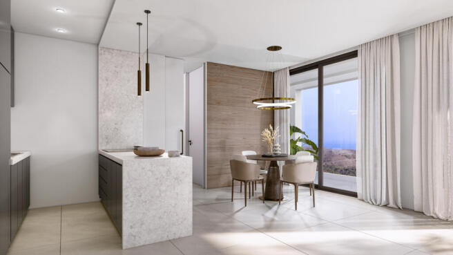 Kitchen and dining area