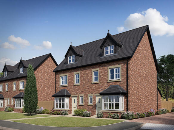 External CGI of 4-bedroom Hereford townhouse