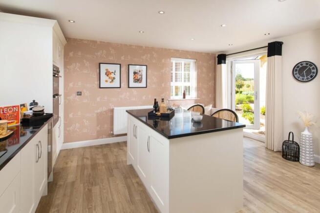 Internal image of the alderney breakfast/family room with french doors to garden
