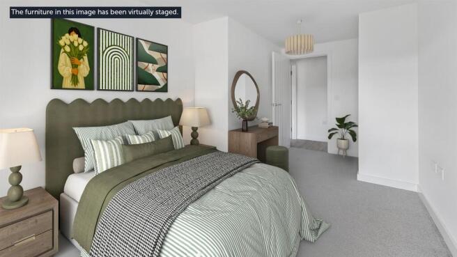 Plot 17 bedroom with virtual staging disclaimer -