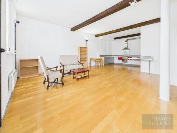 Open-plan living, kitchen & dining space