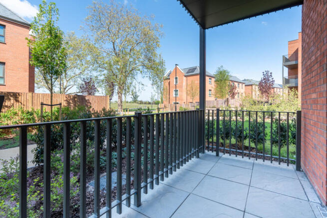 Private balcony to communal garden