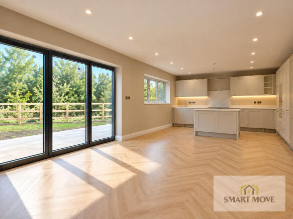 Kitchen Family Room - AI Enhanced