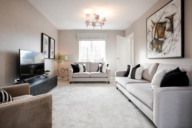 A blank canvas living room featuring a balcony