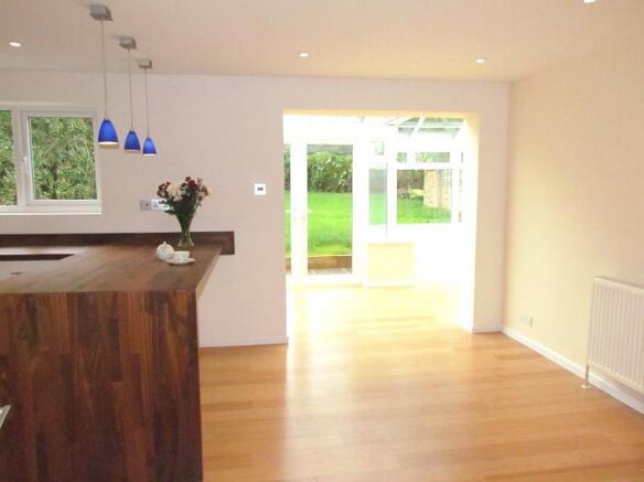 conservatory through to living room and kitchen