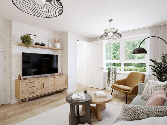Internal image of the living room in the curdridge CGI