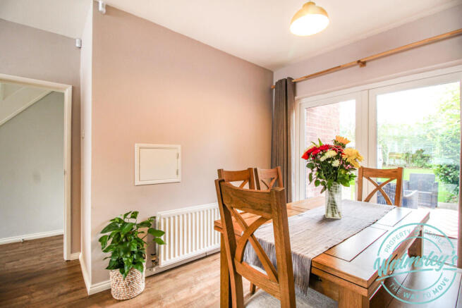 Dining area with french doors to garden