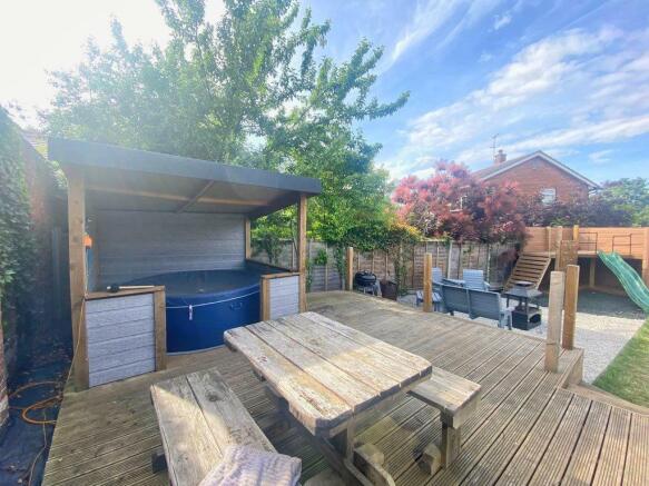 Decking with hot tub area
