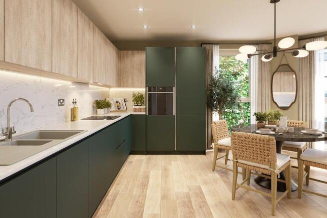 Contemporary kitchen finished in the Earth palette