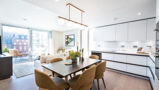 Open Plan Reception And Kitchen