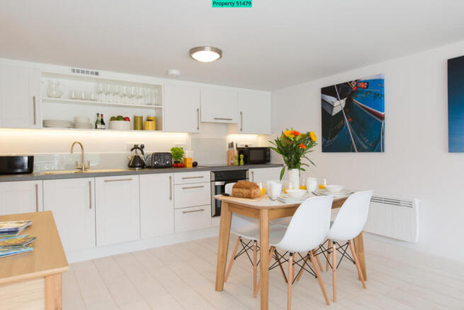 Open plan kitchen and dining