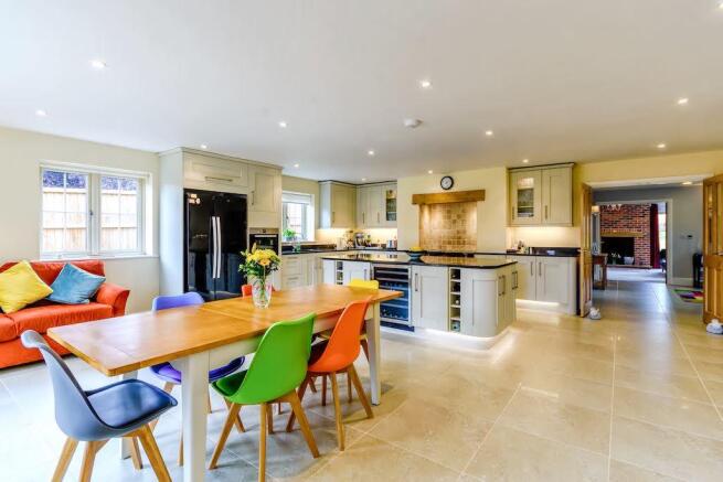 Kitchen through to living room