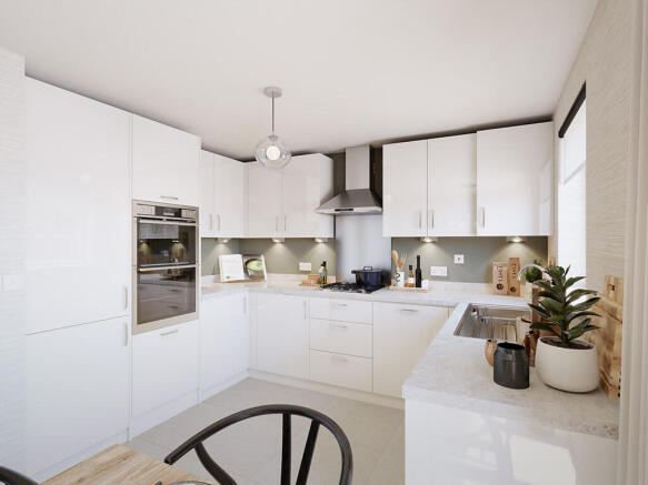 Internal image of the kitchen in the curdridge CGI