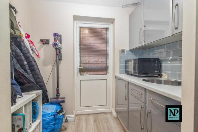Utility room and storage area.