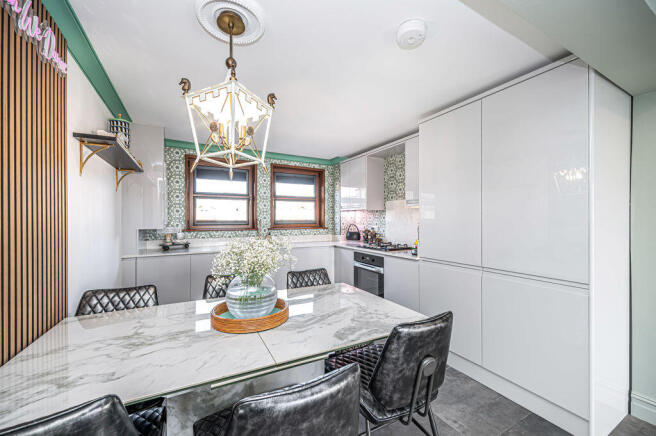 Lounge with open plan kitchen