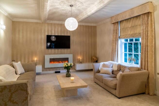 Georgian formal lounge with contemporary fire