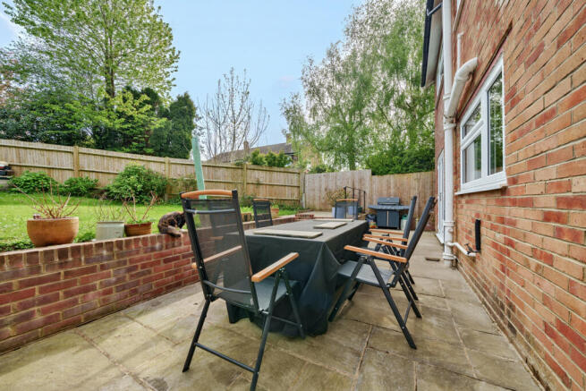 South facing rear terrace and garden