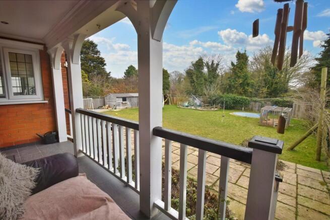 veranda overlooking garden