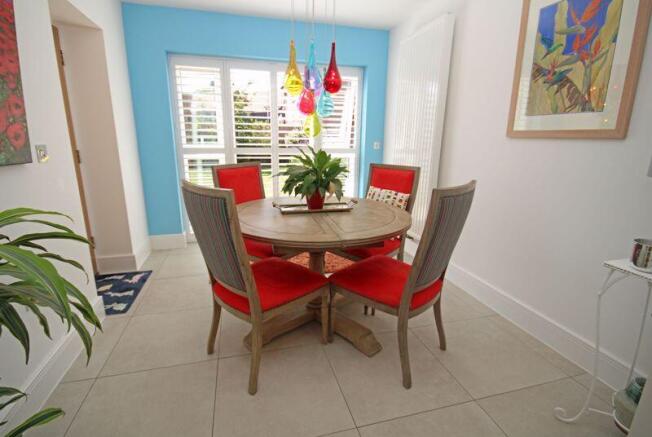 Dining room with french doors to garden