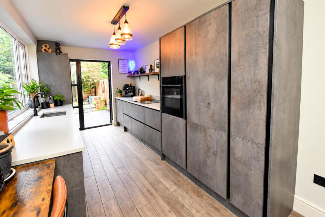 Modern Galley Kitchen with Garden Views (1)