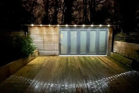 Night photo of office