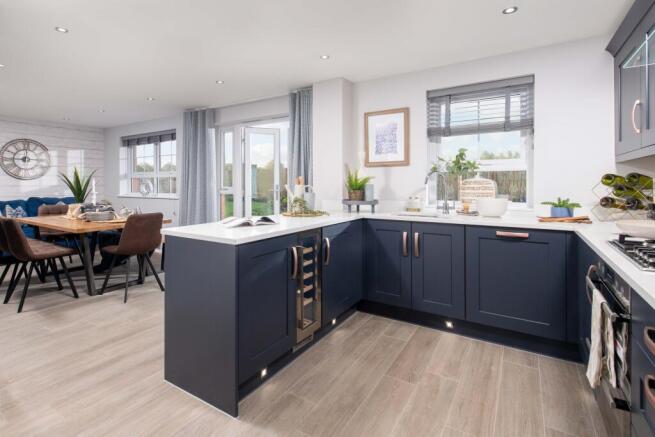 Internal view of the kitchen diner area in a Radleigh house type