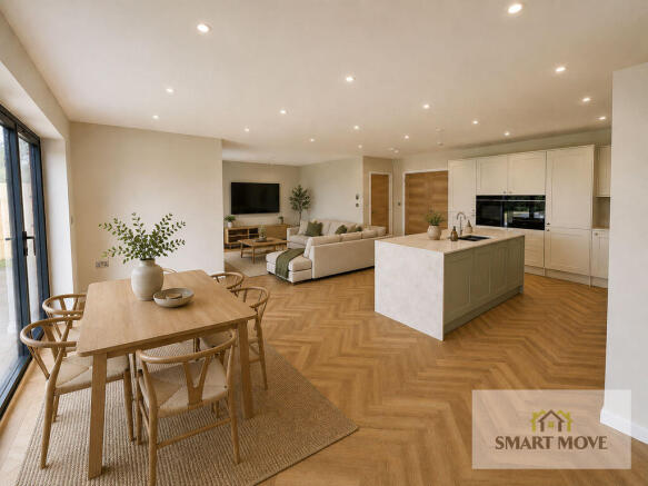 Virtually Staged Kitchen Family Room