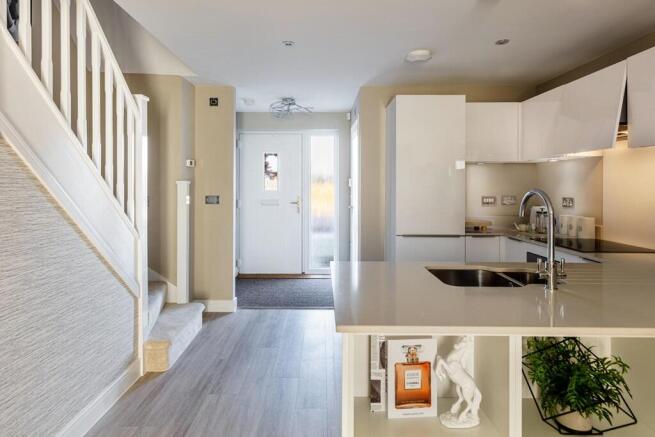 A modern kitchen peninsula