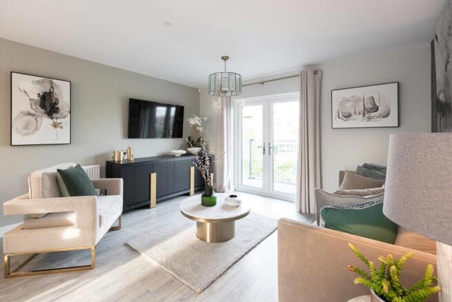 Double doors open out to your own balcony - typical Taylor Wimpey home