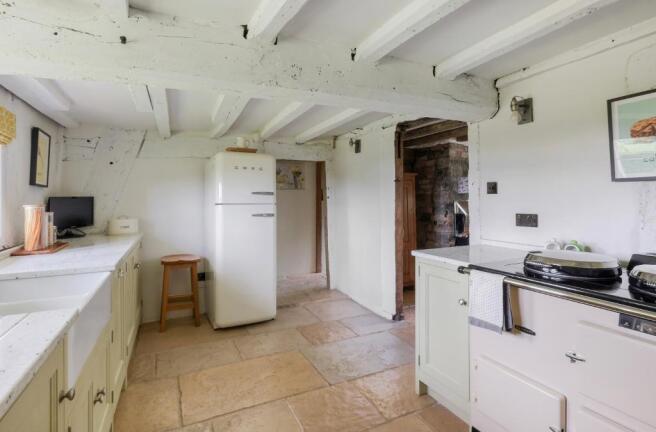 Kitchen with Rayburn range cooker