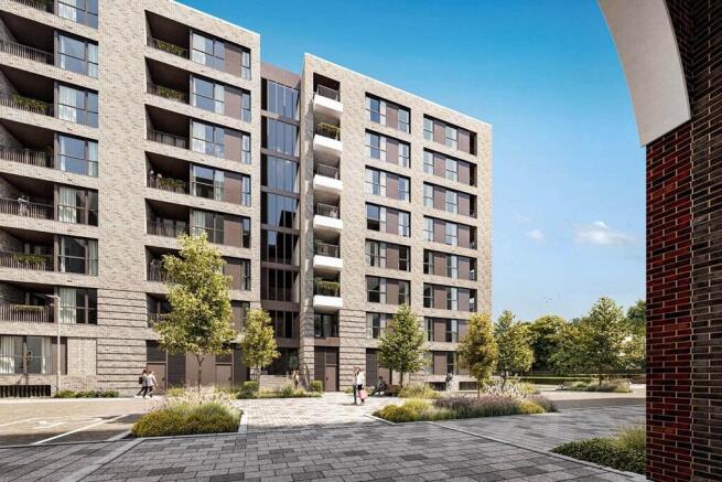 Communal courtyard at Valence View (CGI street scene)