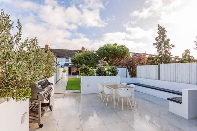 Rear patio area
