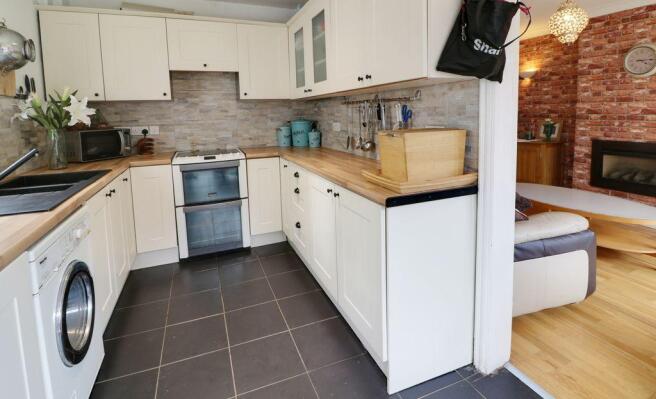 Kitchen / view into living room