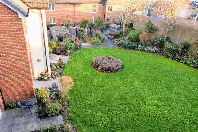 View of communal garden from window