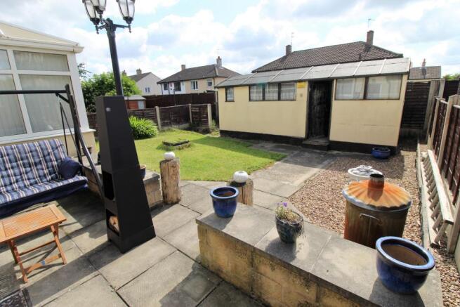 Rear patio, garden and shed