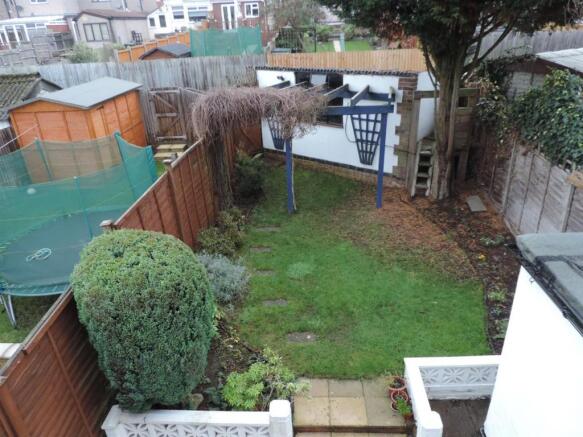 Rear garden and garage