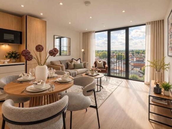 Open plan lounge/dining room