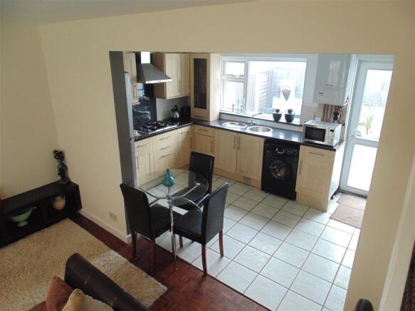 Kitchen View From Stairs.