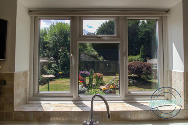 Views over garden from kitchen