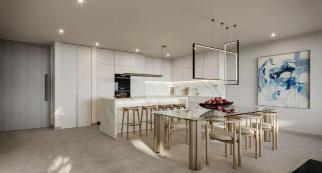 Kitchen and dining area