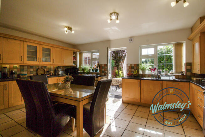 Kitchen with garden views