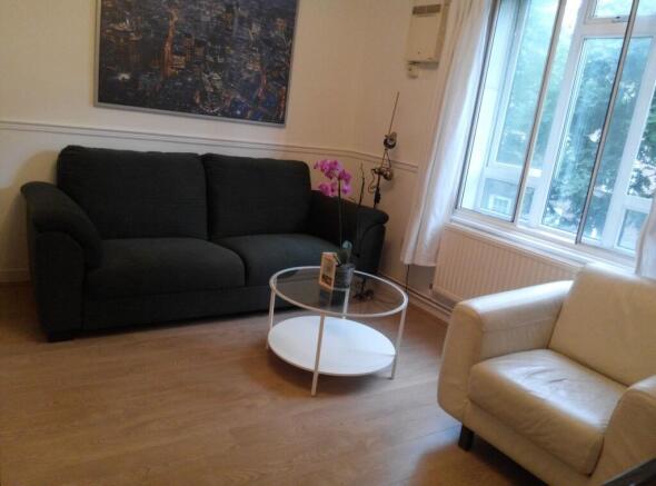 Bright living room with stylish furniture...