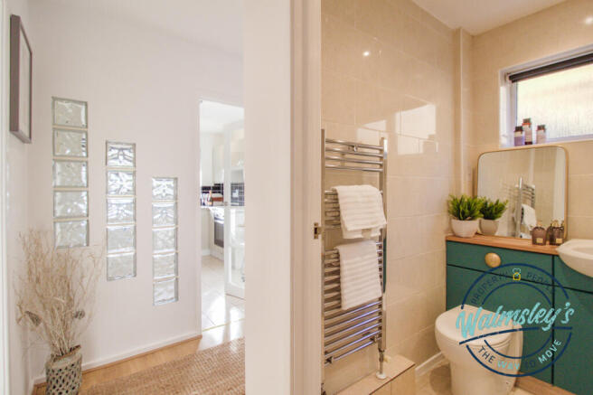 Bathroom off hallway