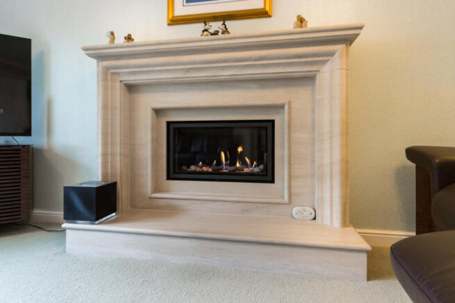Limestone Fireplace