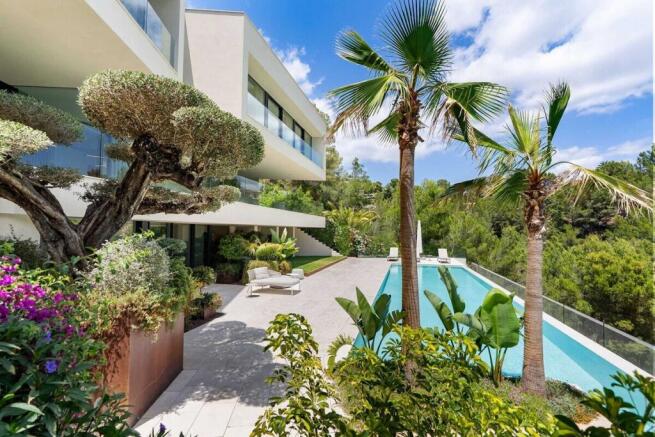 03 son vida Architektonische Neubauvilla mit Blick auf die Bucht von Palma kaufen pool