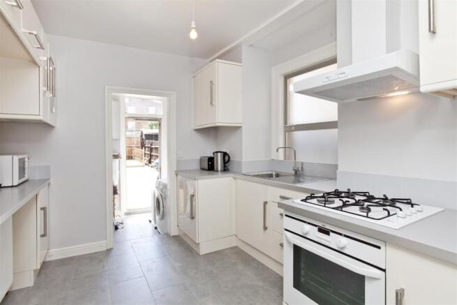 Door leading out to garden from modern fitted Kitc