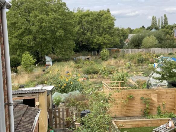 Views to the rear over allotment