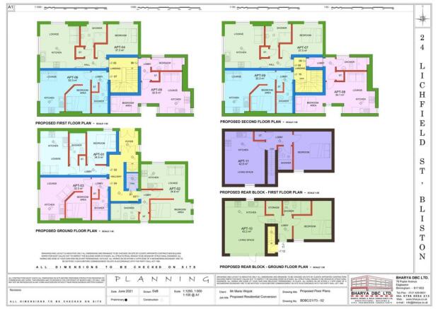 Floor plans - Flat 1-11, 24 Lichfield Street, Wolv