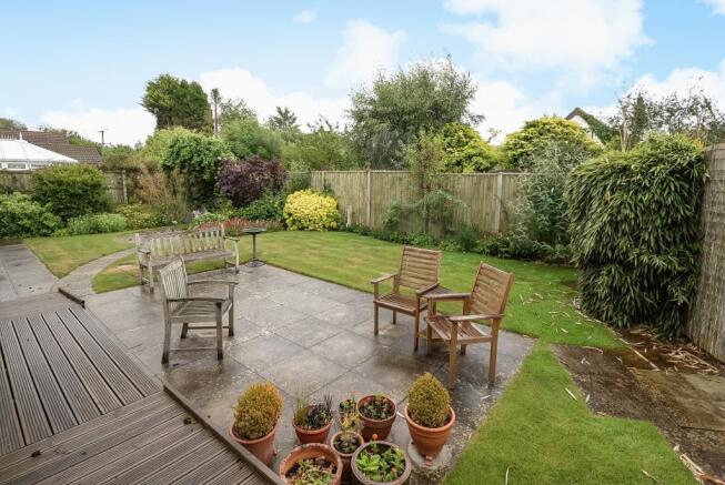 Terrace within the private mature gardens