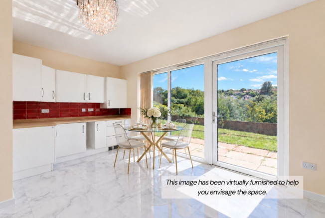 Virtually staged kitchen